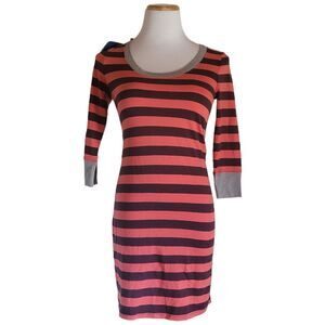 Patagonia Au Bateau Striped Dress 3/4 Sleeve Casual Above Knee Women's Size XS